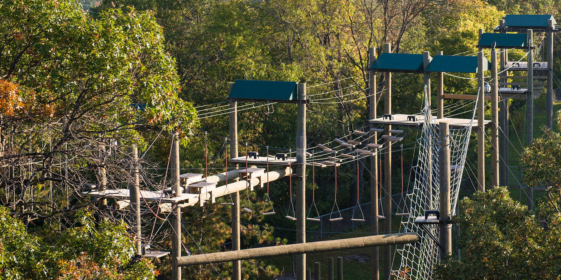 Canopy challenge course designed and built by ABEE Inc.
