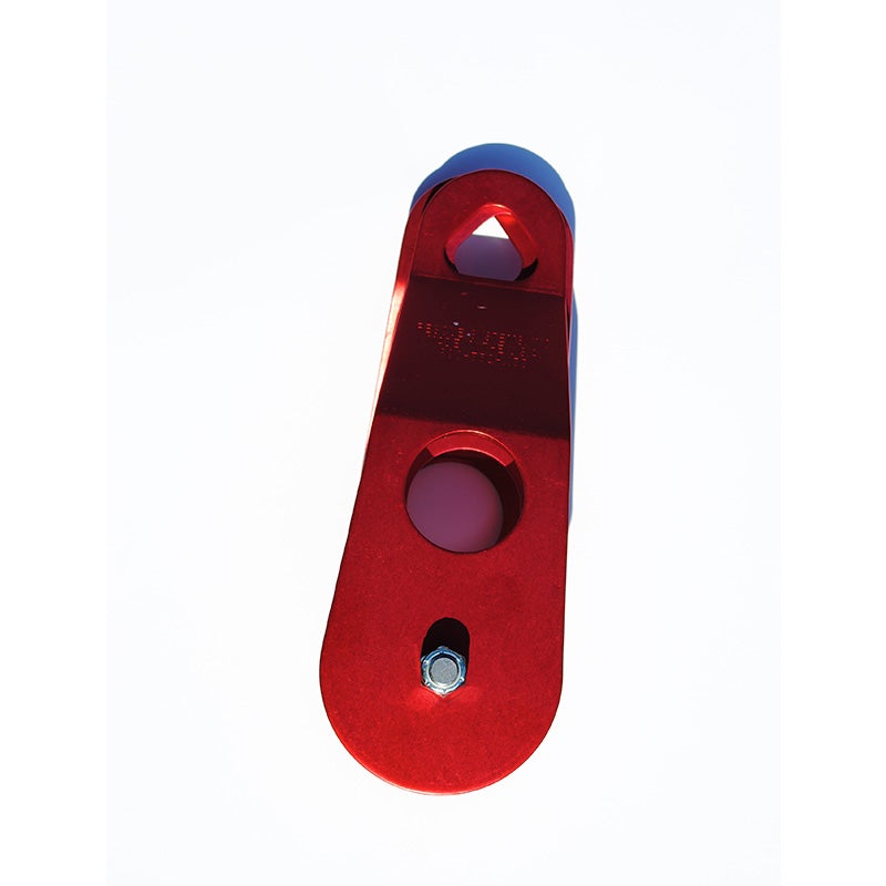 Red, 3-inch double sheave pulley.