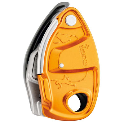Petzl GRIGRI® + belay device with cam-assisted blocking.